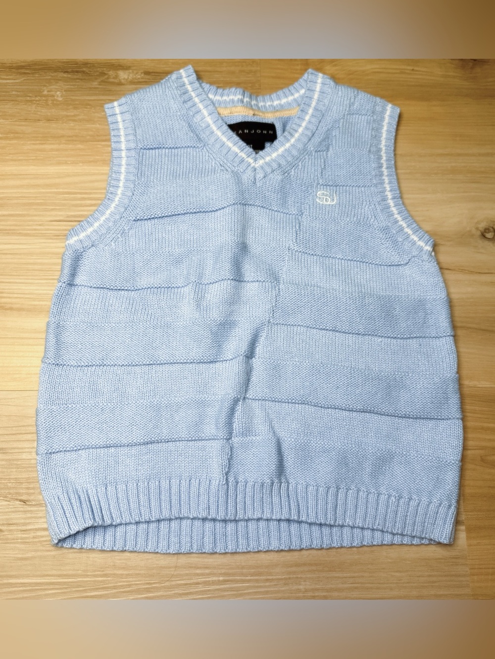 Y2K Sean John Light Blue V-Neck Sweater Vest